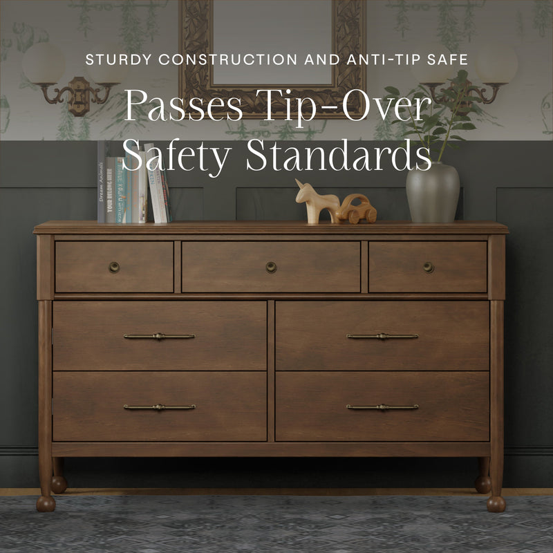 M31416NL,Alouette 7-Drawer Assembled Dresser in Natural Walnut