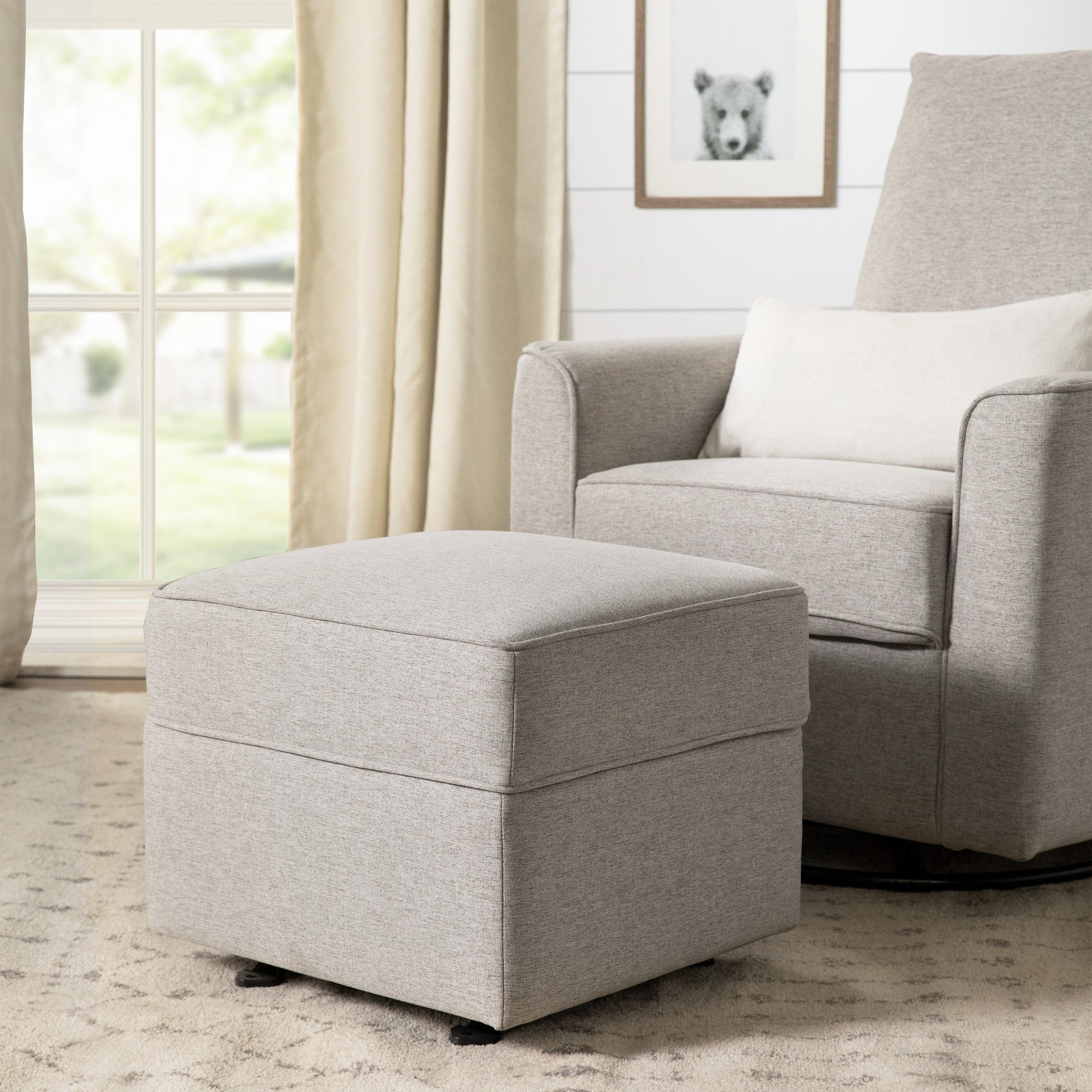 M17285PGEW,Willa/Alden Gliding Ottoman in Performance Grey Eco-Weave