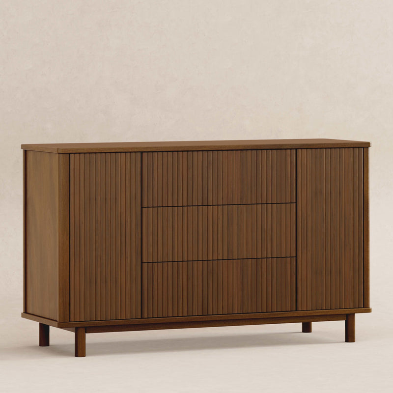 M29816NL,Pogo Tambour Assembled Dresser in Natural Walnut
