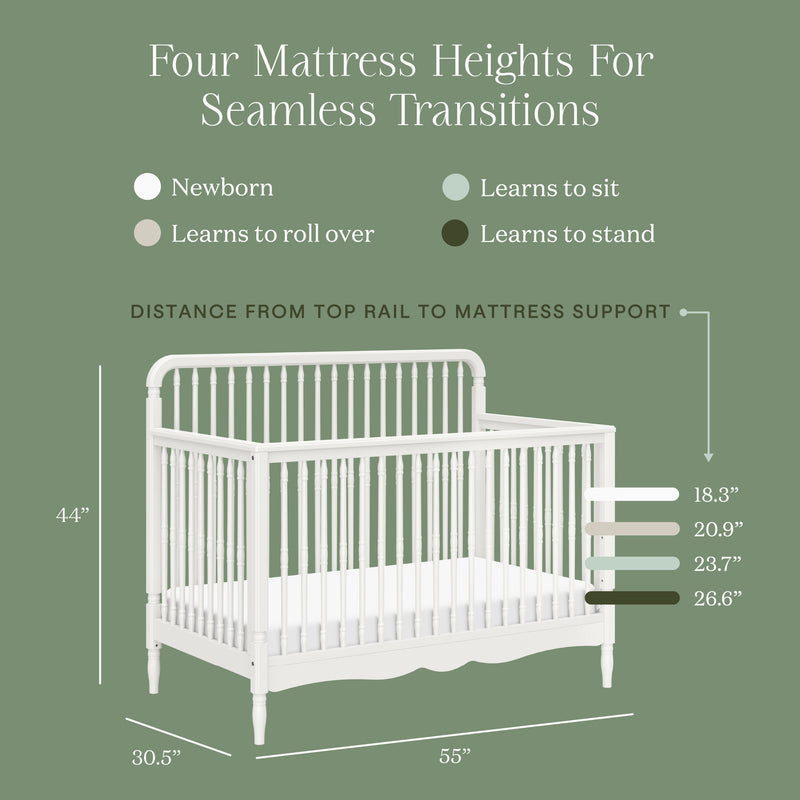 M7141RW,Liberty 4-in-1 Convertible Spindle Crib in Warm White