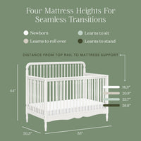 M7141RW,Liberty 4-in-1 Convertible Spindle Crib in Warm White