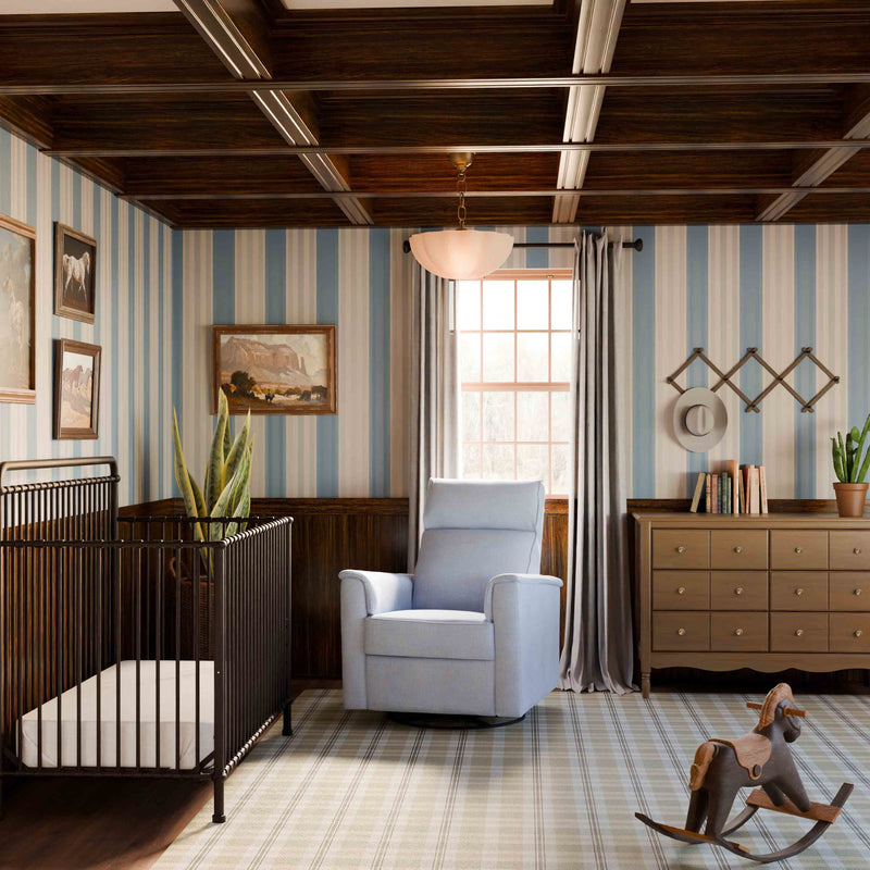 M17182PCET,Willa Pro Power Glider Recliner w/ Power Lumbar in Performance Blue Chambray Eco-Twill