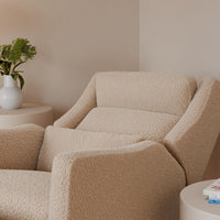 M11286CSG,Kiwi Plus Power Glider Recliner w/ Power Headrest in Chai Shearling