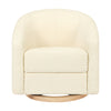M5887IVCL,Madison Swivel Glider in Ivory Velvet Checker w/ Light Wood Base
