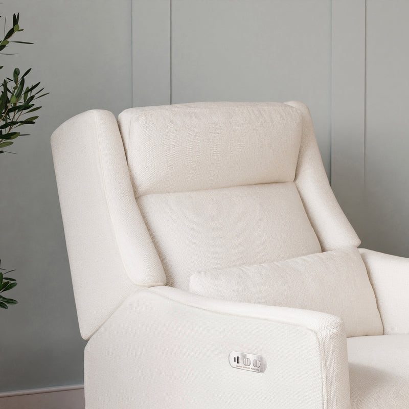 M11286PCMEW,Kiwi Plus Power Glider Recliner w/ Power Headrest in Performance Cream Eco-Weave