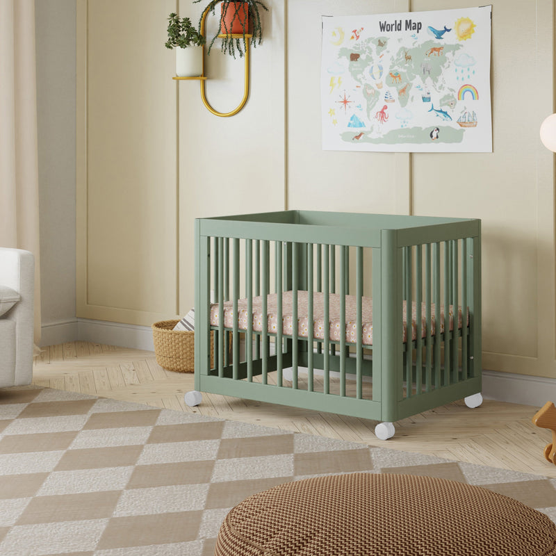 M23401LS,Yuzu 8-in-1 Convertible Crib w/All-Stages Conversion Kits in Light Sage