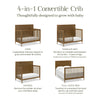 M32301NL,Ambrosia 4-in-1 Convertible Crib in Natural Walnut