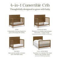 M32301NL,Ambrosia 4-in-1 Convertible Crib in Natural Walnut