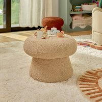 M31685CSG,Mushroom Pouf in Chai Shearling