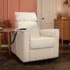 M17183PWB,Willa Deluxe Power Glider Recliner w/Heat&Massage in Performance Ivory Boucle