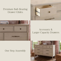 M31416WP,Alouette 7-Drawer Assembled Dresser in Washed Pine