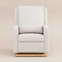 M23085PCMEWLB,Sigi Glider Recliner w/ Electronic Control and USB in Performance Cream Eco-Weave w/Light wood base