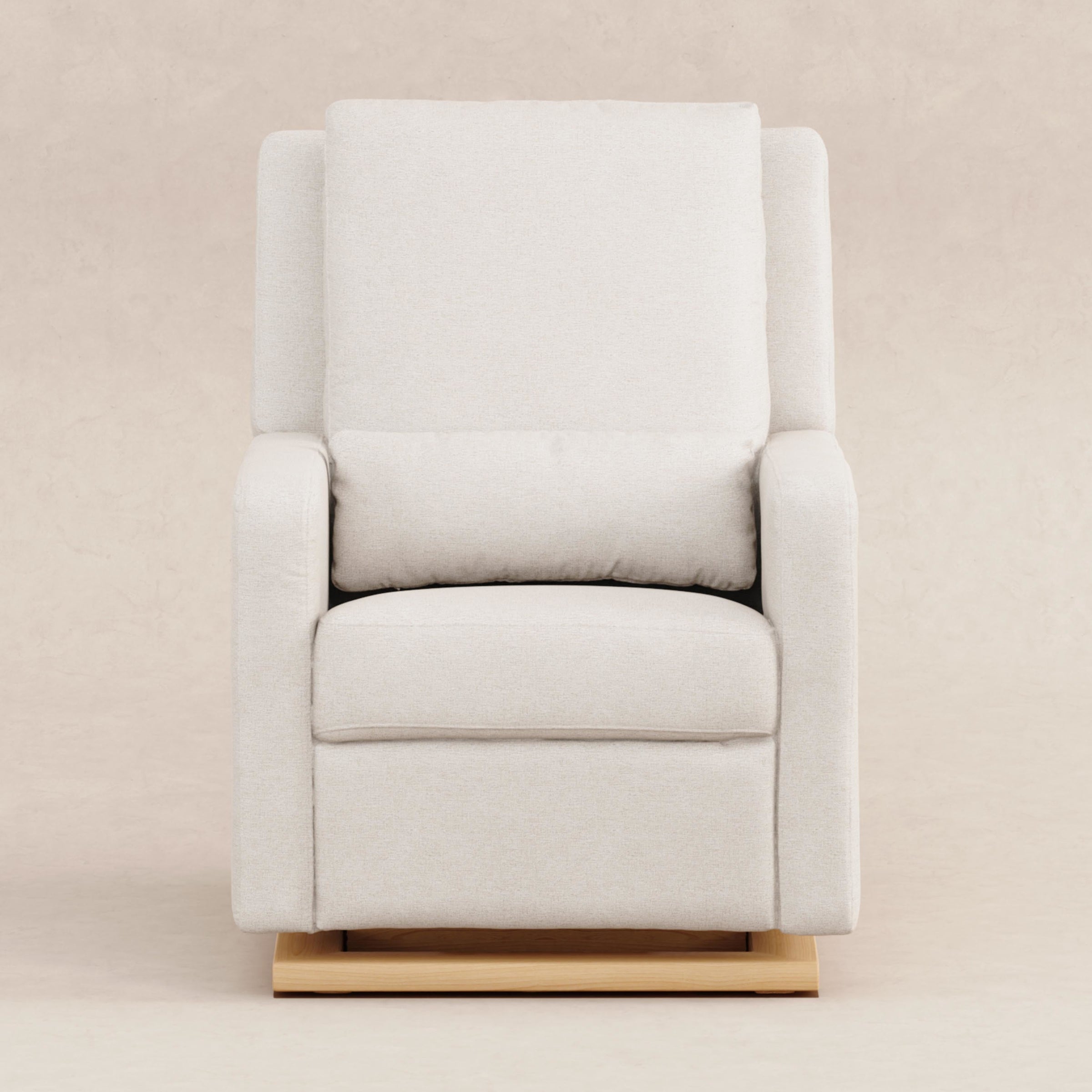 M23085PCMEWLB,Sigi Glider Recliner w/ Electronic Control and USB in Performance Cream Eco-Weave w/Light wood base