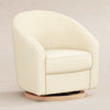 M5887IVCL,Madison Swivel Glider in Ivory Velvet Checker w/ Light Wood Base