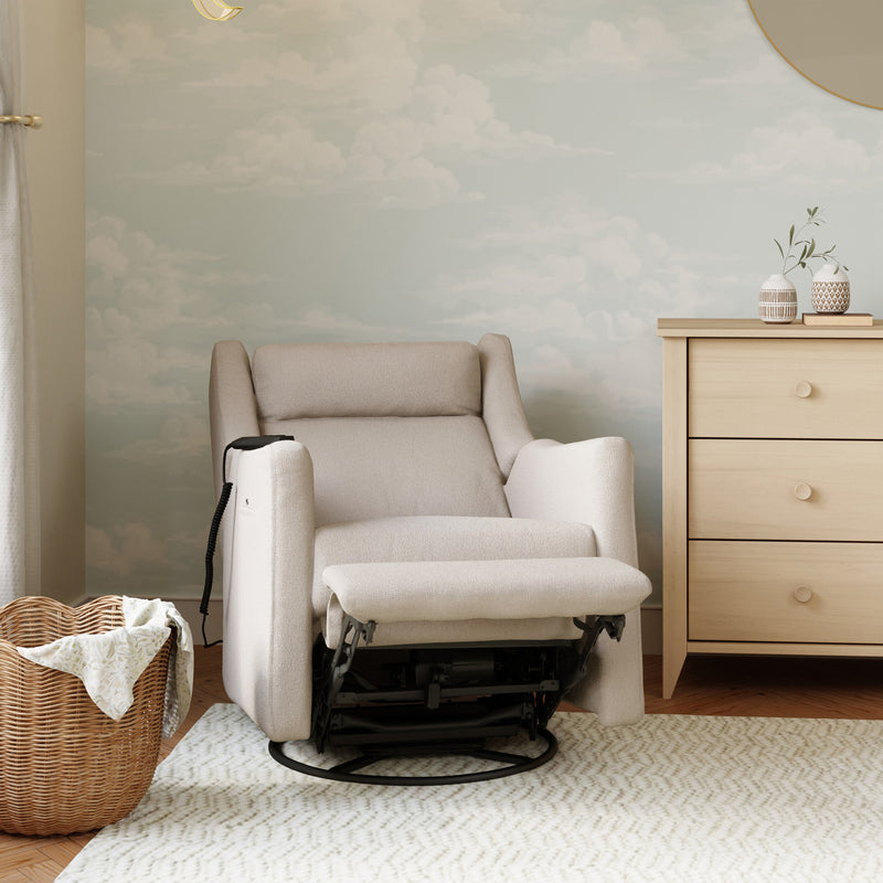 M11283PBEW,Kiwi Deluxe Power Glider Recliner w/Heat&Massage in Performance Beach Eco-Weave