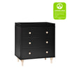 M9023BNX,Lolly 3-Drawer Changer Dresser w/Removable Changing Tray in Black/Washed Natural