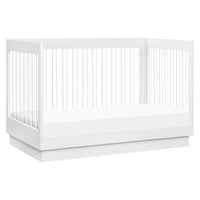 M8601KW,Harlow 3-in-1 Convertible Crib w/Toddler Bed Conversion Kit in White/Acrylic