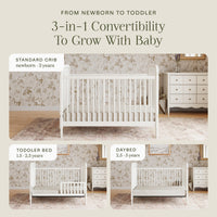 M7101RW,Liberty 3-in-1 Convertible Spindle Crib w/Toddler Bed Conversion Kit in Warm White