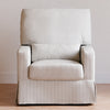 M21787FCS,Crawford Pillowback Comfort Swivel Glider in Fog Chatham Stripe Performance Eco-Weave
