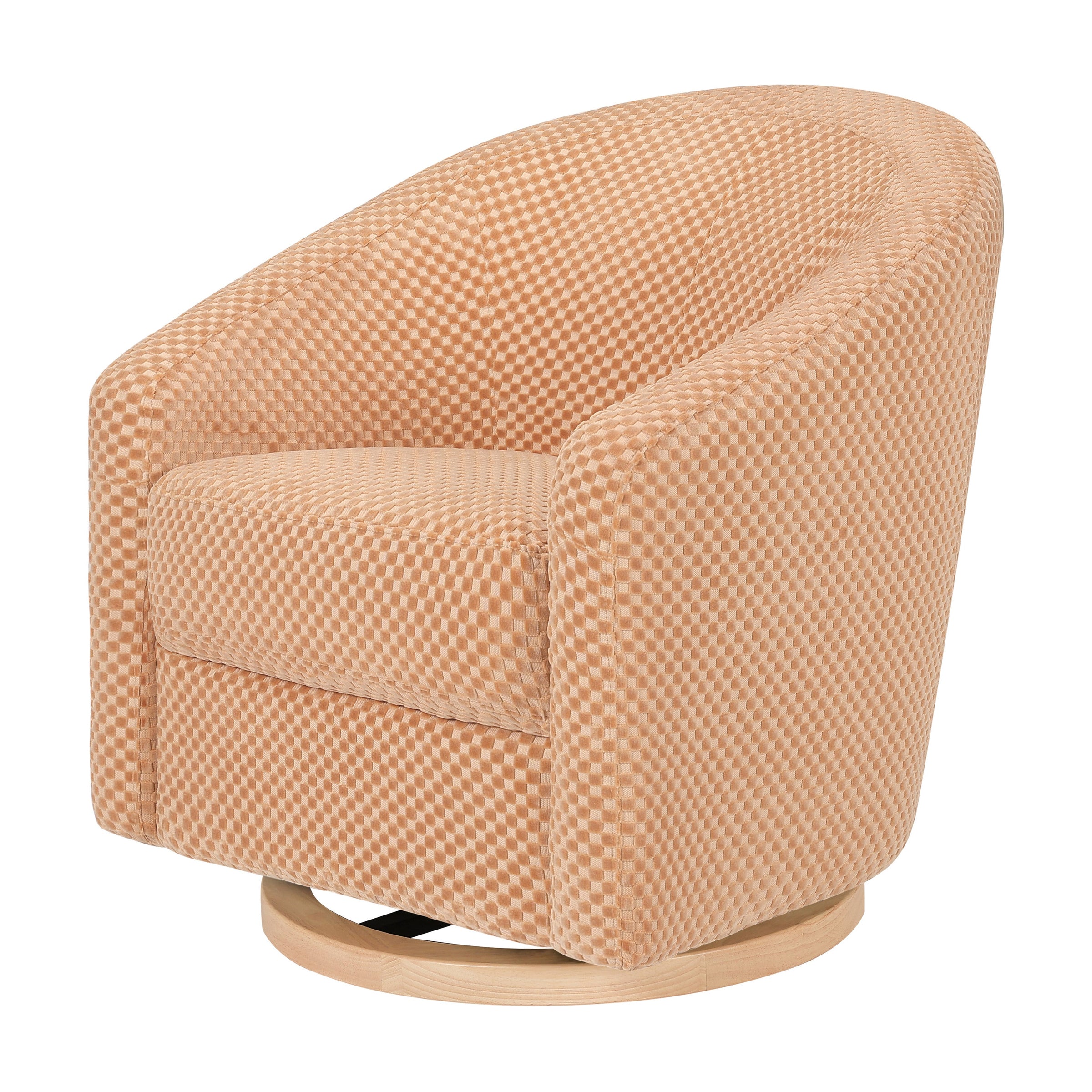 M5887CVCL,Madison Swivel Glider in Canyon Velvet Checker w/ Light Wood Base