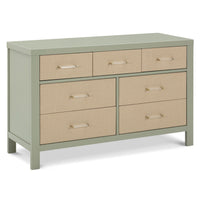 M24816FSPSEW,Eloise 7-Drawer Assembled Dresser in French Sage and Performance Sand Eco-Weave