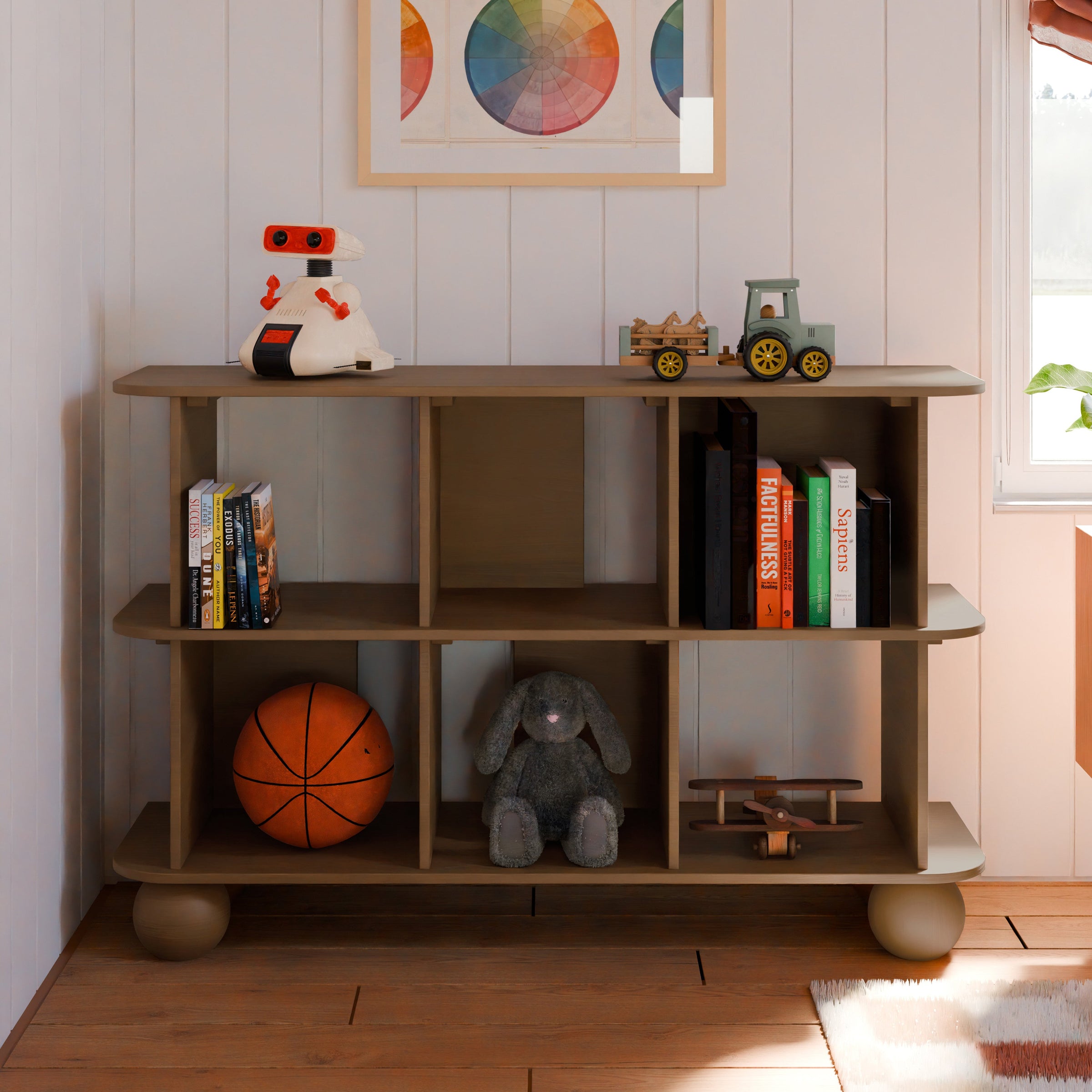 M31811NL,Crosby Open Bookcase in Natural Walnut