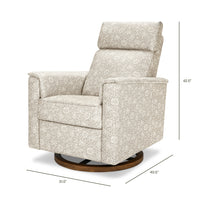 M17186MADB,Willa Plus Power Glider Recliner w/ Power Headrest in Mallow in Ash w/ Dark Wood Base