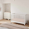 M6601W,Maki Full-Size Folding Crib w/Toddler Bed Conversion Kit in White Finish