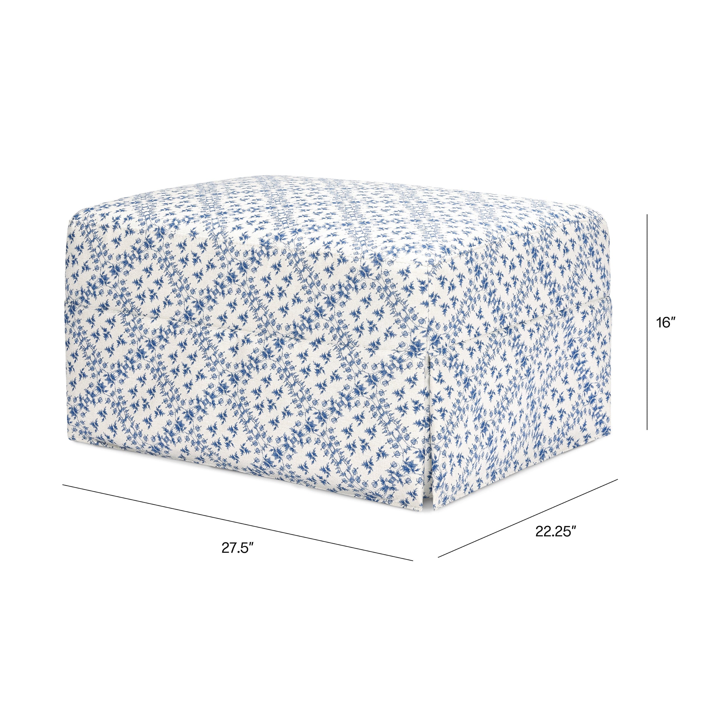 M21785BLT,Sarah Flint x Namesake Crawford Gliding Ottoman in Blue Lattice Performance Eco-Weave