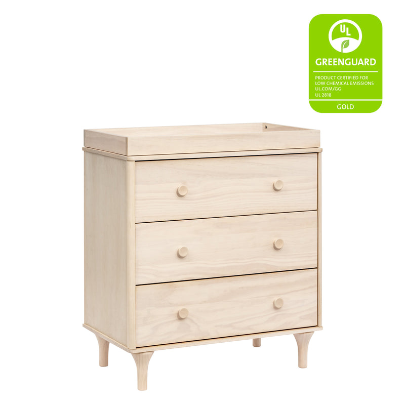 M9023NX,Lolly 3-Drawer Changer Dresser w/Removable Changing Tray in Washed Natural