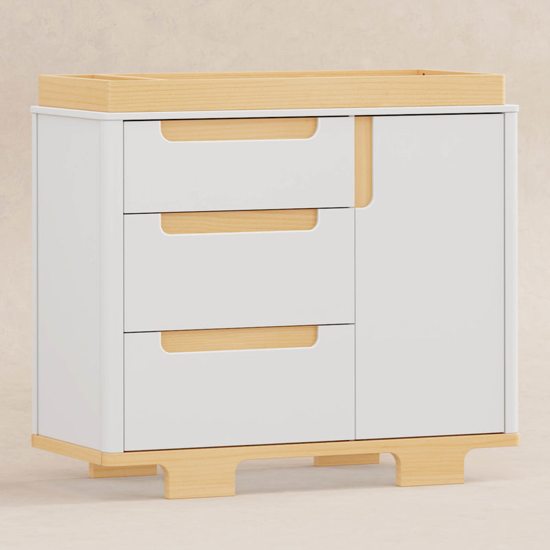 M23423WN,Yuzu 3-Drawer Changer Dresser in White/Natural