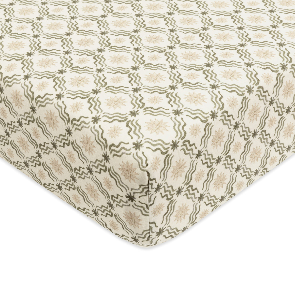 T34335JSR,Nate Berkus x Babyletto Crib Sheet in Juniper Star