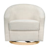 M5887WBCL,Madison Swivel Glider in Ivory Boucle and Cane w/Light Wood Base