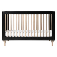 M9001BNX,Lolly 3-in-1 Convertible Crib w/Toddler Bed Conversion in Black/WashedNatural