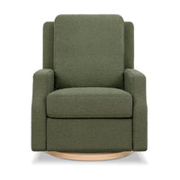 M22287OBLB,Crewe Recliner and Swivel Glider in Olive Boucle w/Light Wood Base