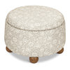 M30985MADF,Tuffet Storage Ottoman Mallow in Ash w/ Dark Wood Ball Feet