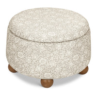 M30985MADF,Tuffet Storage Ottoman Mallow in Ash w/ Dark Wood Ball Feet