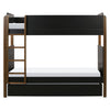 M18494BNL,TipToe Bunk Bed in Black and Natural Walnut