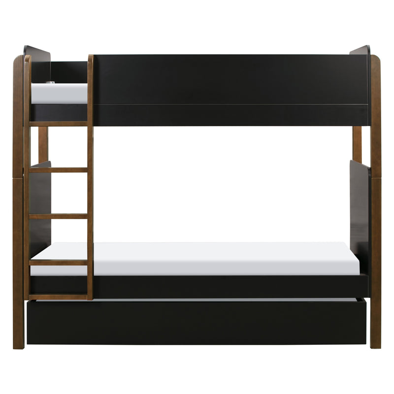 M18494BNL,TipToe Bunk Bed in Black and Natural Walnut