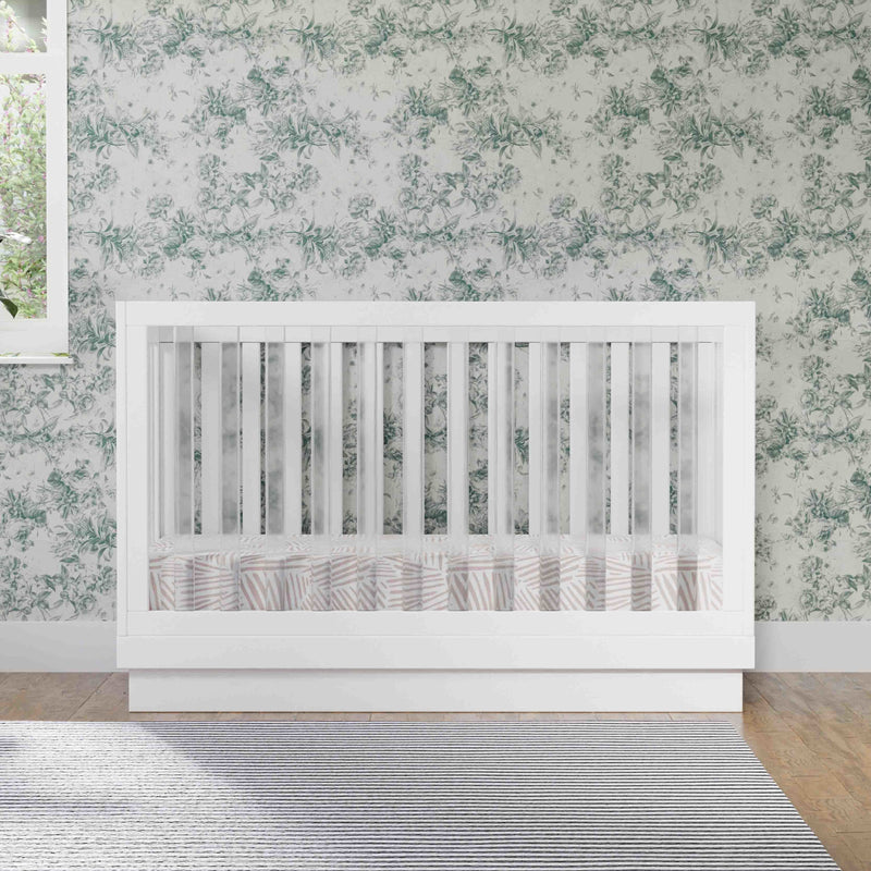 M8601KW,Harlow 3-in-1 Convertible Crib w/Toddler Bed Conversion Kit in White/Acrylic