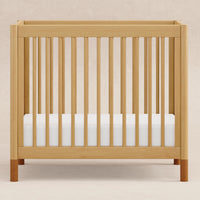 M12998HYVTL,Gelato 4-in-1 Convertible Mini Crib and Twin bed in Honey with Vegan Tan Leather Feet