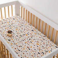 T29135,Terrazzo Muslin Crib Sheet in GOTS Certified Organic Cotton
