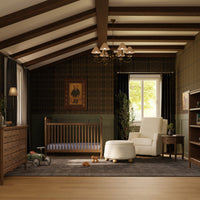 M7101NL,Liberty 3-in-1 Convertible Spindle Crib w/Toddler Bed Conversion Kit in Natural Walnut