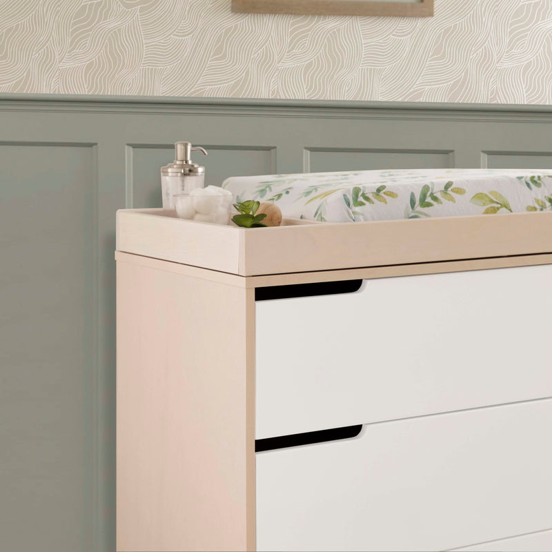 M4223NXW,Hudson 3-Drawer Changer Dresser w/Removable Changing Tray in WashedNatural/White