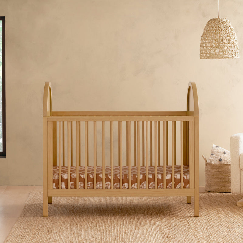 M25601HYNC,Bondi Cane 3-in-1 Convertible Crib w/Toddler Bed Kit in Honey with Natural Cane