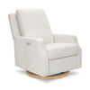 M22286FCSLB,Crewe Electronic Swivel Glider Recliner in Fog Chatham Stripe Performance Eco-Weave w/LB
