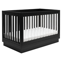 M8601KB,Harlow 3-in-1 Convertible Crib w/Toddler Bed Conversion Kit in Black/Acrylic