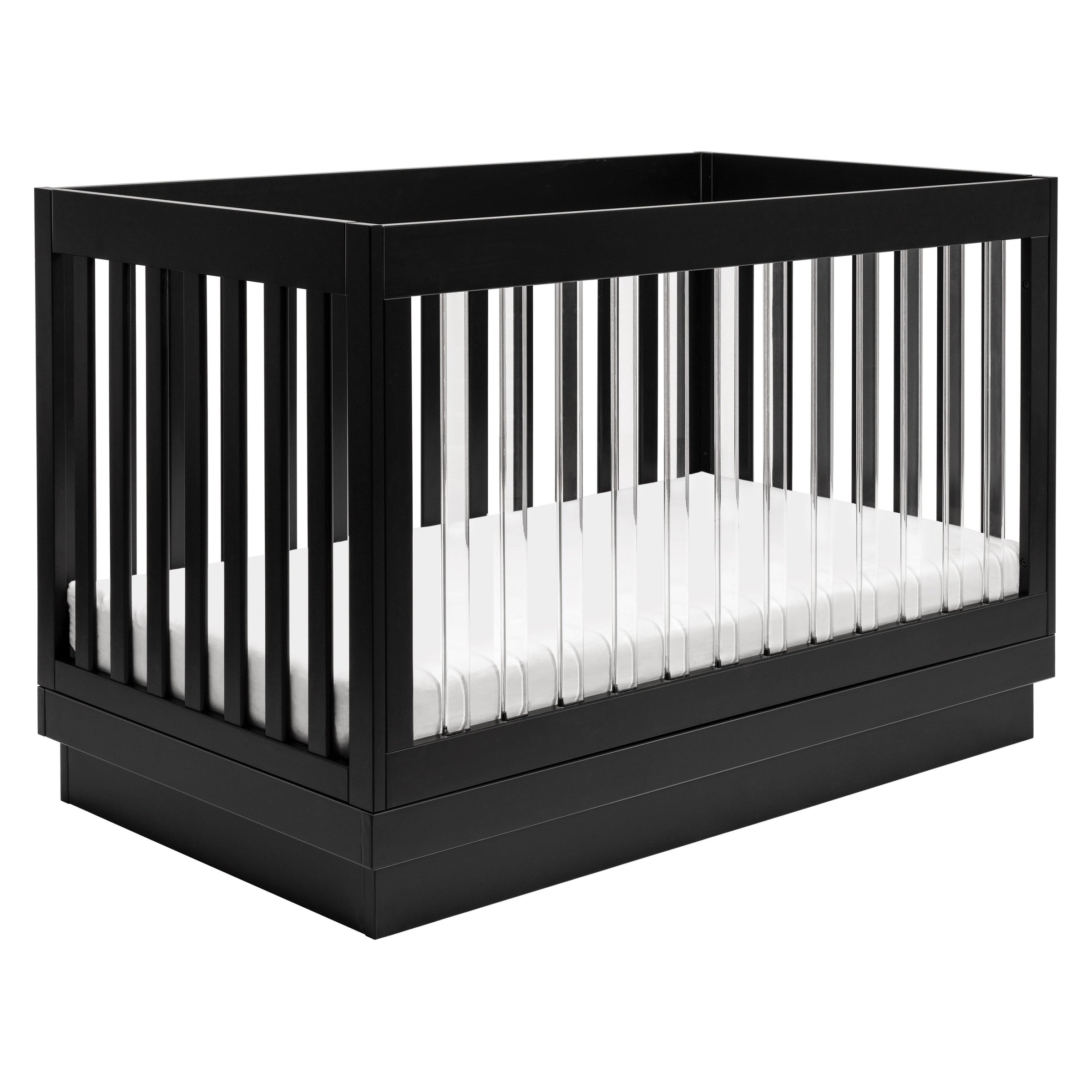 M8601KB,Harlow 3-in-1 Convertible Crib w/Toddler Bed Conversion Kit in Black/Acrylic