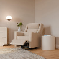 M11286CSG,Kiwi Plus Power Glider Recliner w/ Power Headrest in Chai Shearling