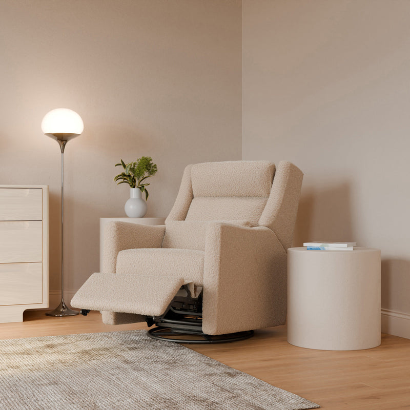 M11286CSG,Kiwi Plus Power Glider Recliner w/ Power Headrest in Chai Shearling